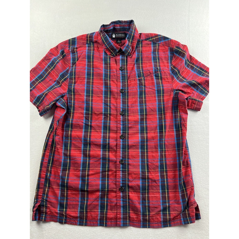 Alaskan Hardgear Duluth Trading S/S Button Down Plaid Shirt Men's Size Medium